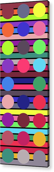 Abstract Acrylic Print featuring the drawing Stripe Circle Alphabet Vertical by Revad Codedimages