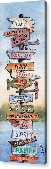 Line And Wash Acrylic Print featuring the painting Totem West Side by Scott Brown