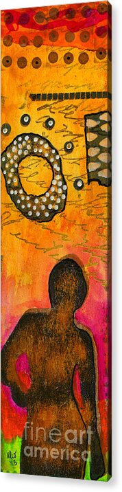 Abstract Acrylic Print featuring the painting Really? by Angela L Walker