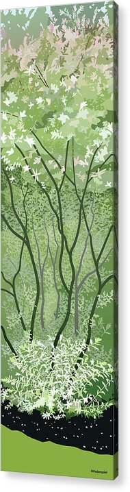 Floral Acrylic Print featuring the digital art Japanese Willow by Marian Federspiel