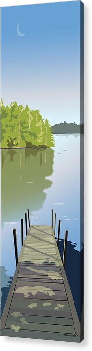 Lake Acrylic Print featuring the digital art Summer Dock by Marian Federspiel