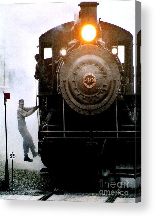 Trains Acrylic Print featuring the photograph All Aboard The Number 40 At New Hope Pennsylvania Train Terminal by Michael Hoard