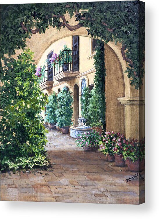 Archway Acrylic Print featuring the painting Sedona Archway by Mary Palmer