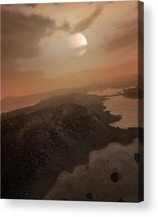 Artwork Acrylic Print featuring the photograph Artwork Of Seas On Titan #1 by Mark Garlick/science Photo Library