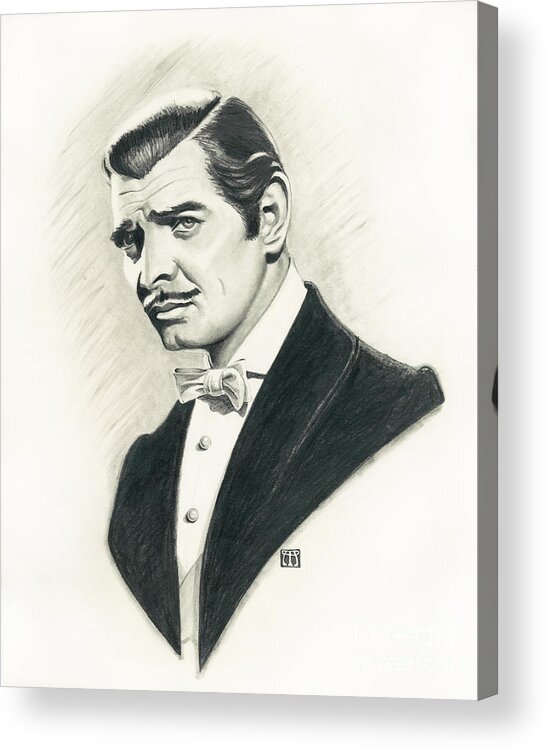 Clark Gable Acrylic Print featuring the painting Clark Gable #1 by Melissa A Benson