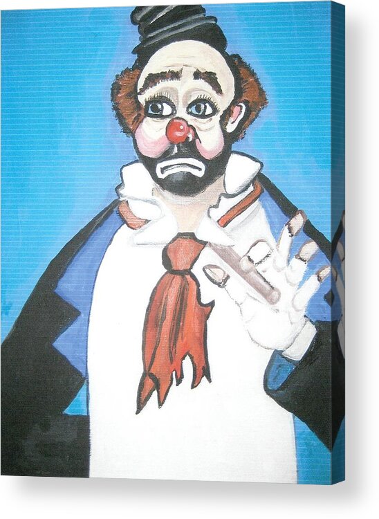 Clown Acrylic Print featuring the painting Clown by Nora Shepley