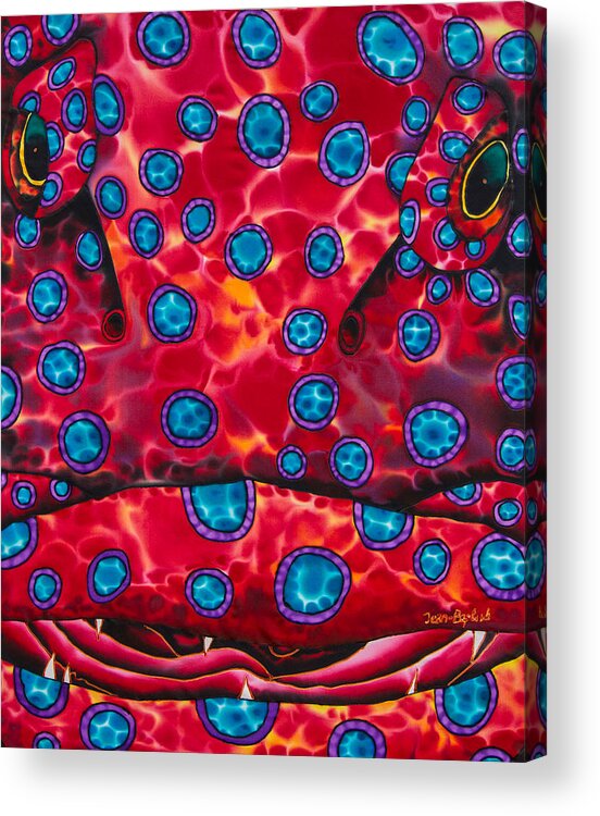 Grouper Fish Acrylic Print featuring the painting Coral Grouper by Daniel Jean-Baptiste