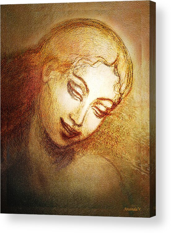 Goddess Acrylic Print featuring the mixed media Ecstasy #2 by Ananda Vdovic