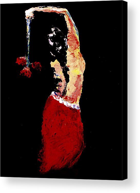 Woman Acrylic Print featuring the painting Free Form by Frank Botello