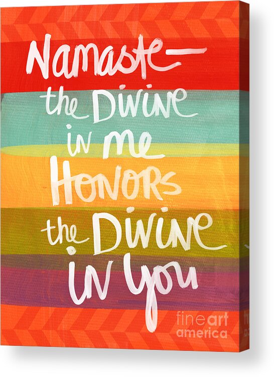 Namaste Acrylic Print featuring the painting Namaste by Linda Woods