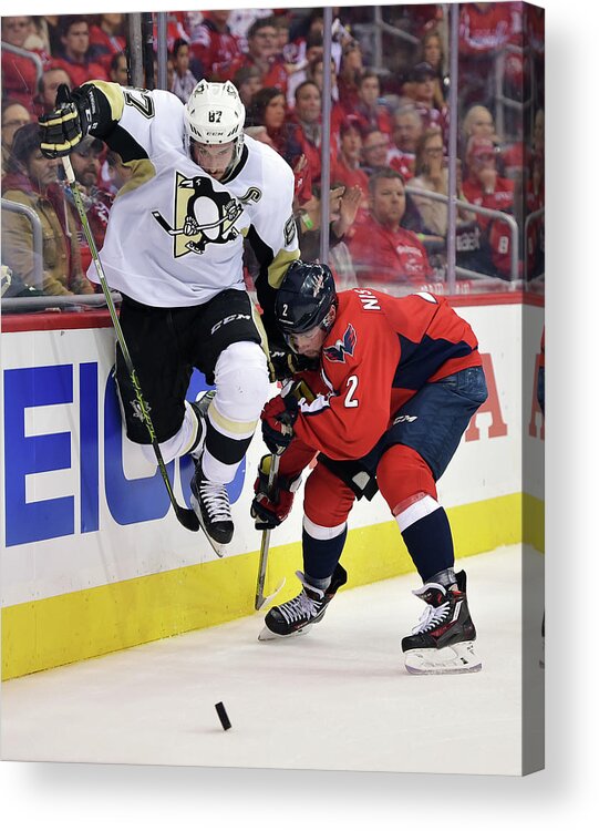 Playoffs Acrylic Print featuring the photograph Pittsburgh Penguins V Washington #1 by Drew Hallowell