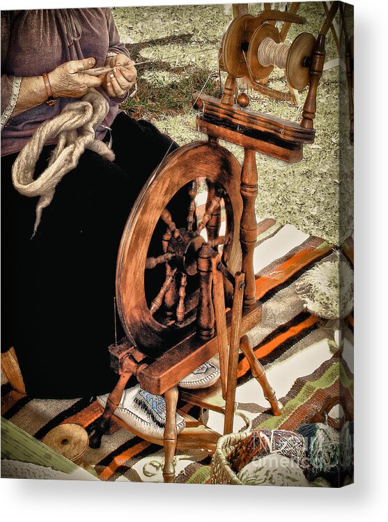 Spinning Acrylic Print featuring the photograph Spinning Wool #1 by Robert Frederick