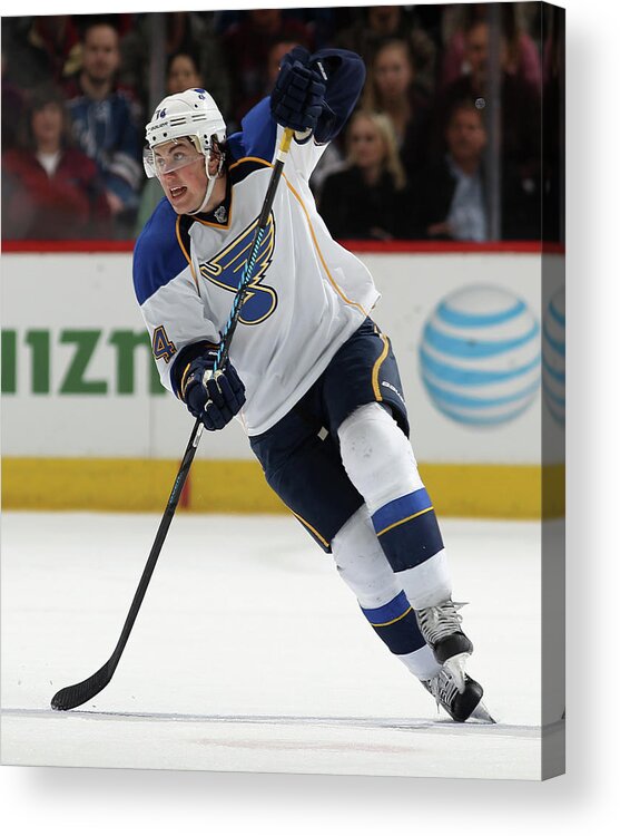 T.j. Oshie Acrylic Print featuring the photograph St Louis Blues V Colorado Avalanche #1 by Doug Pensinger