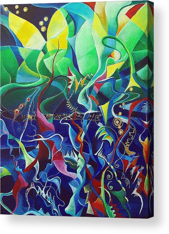 Darius Milhaud Acrylic Print featuring the painting the dreams of Jacob by Wolfgang Schweizer