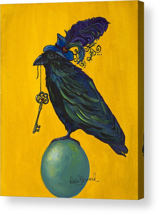Raven Acrylic Print featuring the painting Uncommon Raven Love 2 #1 by Dale Bernard