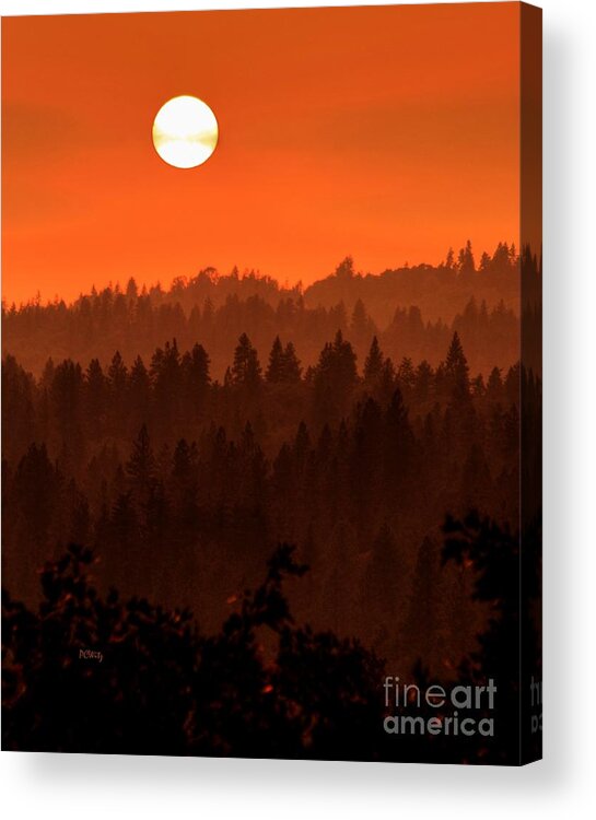 Wildfire Smoke Sunset Acrylic Print featuring the photograph Wildfire Smoke Sunset #1 by Patrick Witz