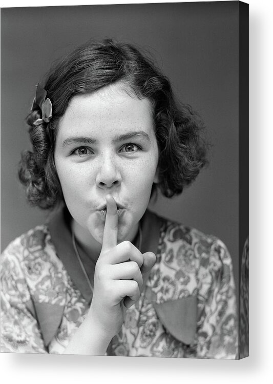 533px x 748px - 1930s Portrait Of Young Girl Acrylic Print by Vintage Images - Fine Art  America