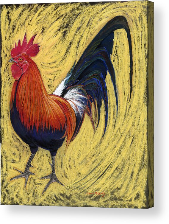 Kitchen Acrylic Print featuring the painting Barnyard Trouble #2 by Carol McCarty