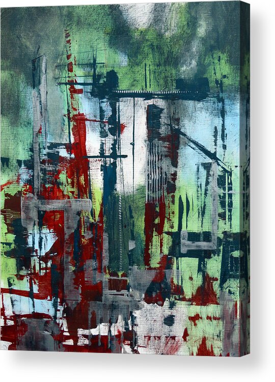 Cityscape Acrylic Print featuring the painting Cityscape #2 by Katie Black