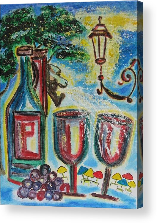 Wine Bottle Acrylic Print featuring the painting European Wine by Diane Pape