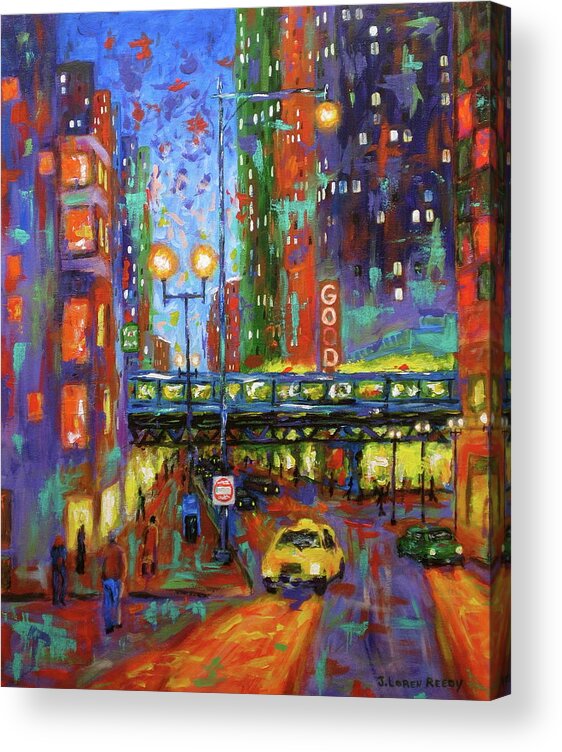 Chicago Art Acrylic Print featuring the painting God Is Everywhere by J Loren Reedy