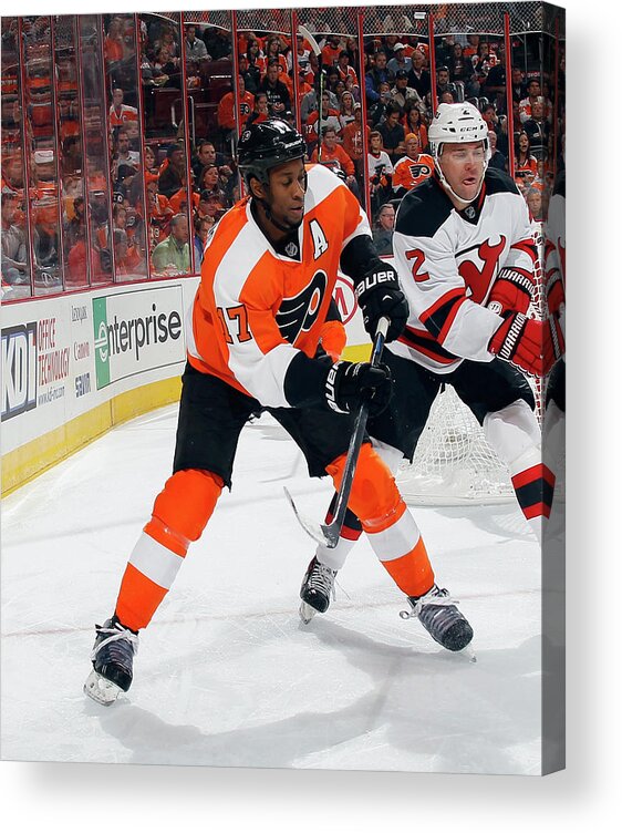 National Hockey League Acrylic Print featuring the photograph New Jersey Devils V Philadelphia Flyers #2 by Bruce Bennett