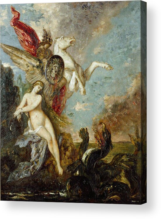 Gustave Moreau Acrylic Print featuring the painting Perseus and Andromeda #2 by Gustave Moreau