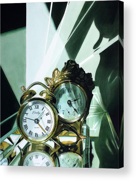 Clocks Acrylic Print featuring the painting Reflections #1 by Denny Bond
