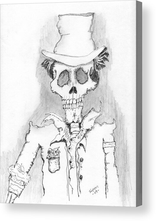 Card Dealer Acrylic Print featuring the drawing The Dealer by Dan Twyman