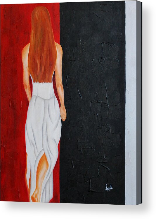 Oil Acrylic Print featuring the painting The mystery woman by Sonali Kukreja