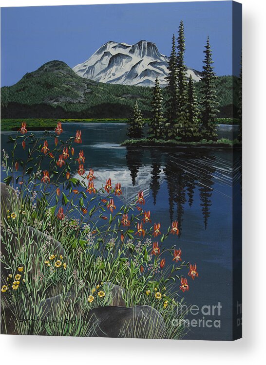 Mountain Acrylic Print featuring the painting A Peaceful Place #2 by Jennifer Lake
