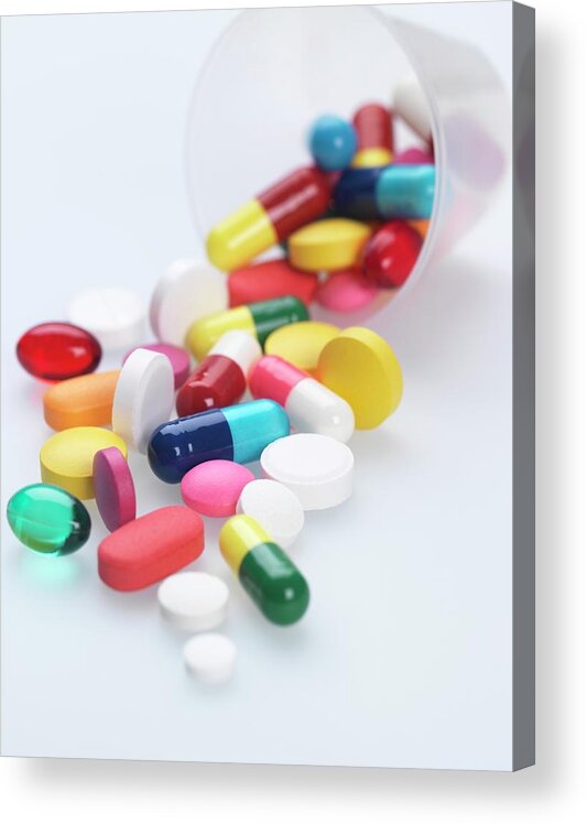 Capsule Acrylic Print featuring the photograph Pills #32 by Tek Image