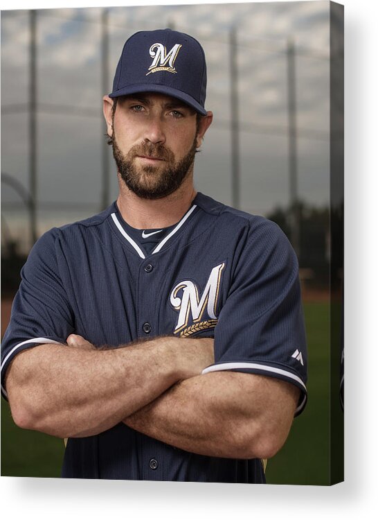 Media Day Acrylic Print featuring the photograph Milwaukee Brewers Photo Day by Rob Tringali