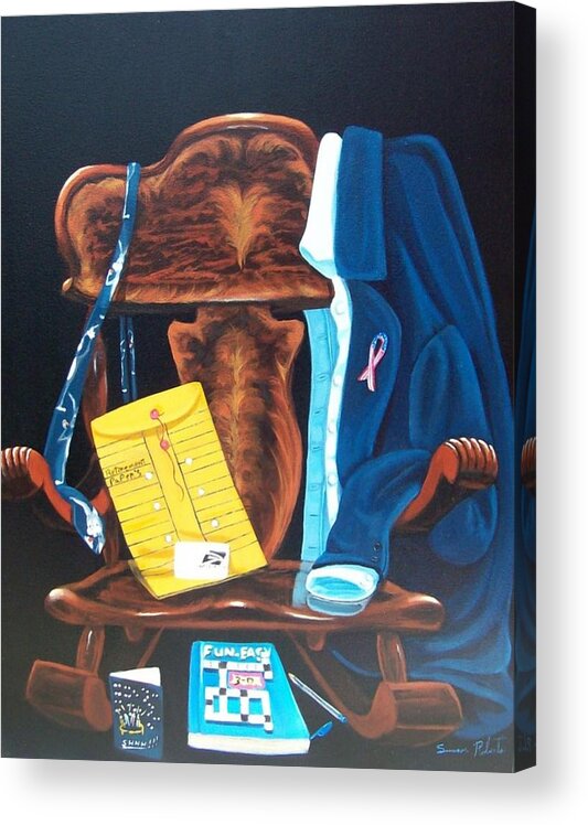 Oil Acrylic Print featuring the painting Retiring Postal Worker #5 by Susan Roberts