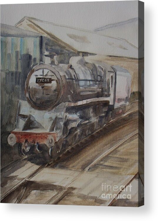 Watercolour Acrylic Print featuring the painting 75069 BR Standard Class 4 by Martin Howard