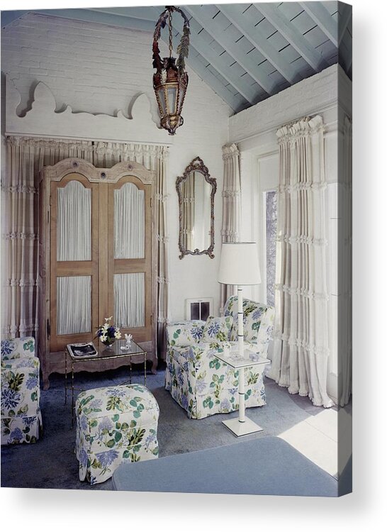 Interior Acrylic Print featuring the photograph A Guest Room At Hickory Hill by Tom Leonard