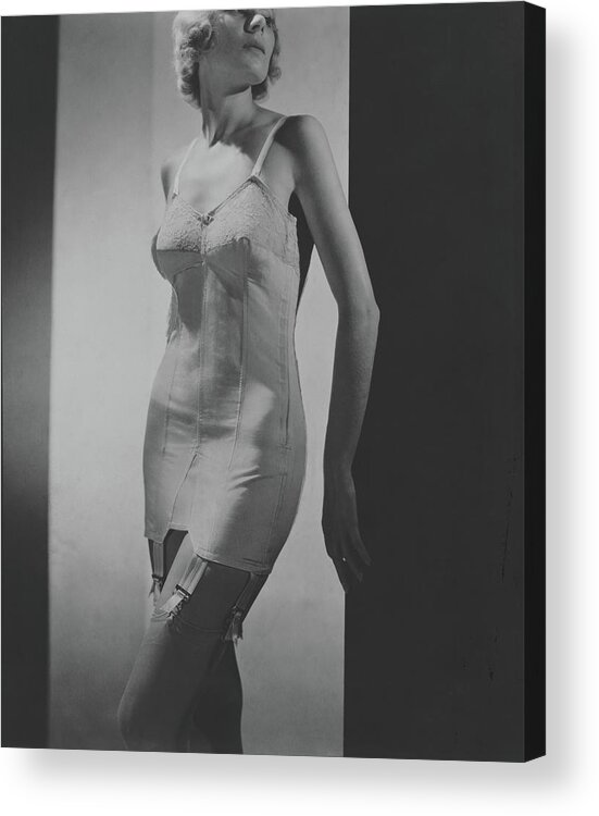 A Model Wearing A Corset Acrylic Print by Horst P. Horst - Conde Nast