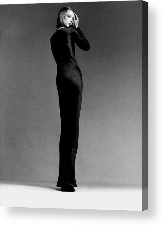 Beauty Acrylic Print featuring the photograph A Model Wearing Halston by Francesco Scavullo