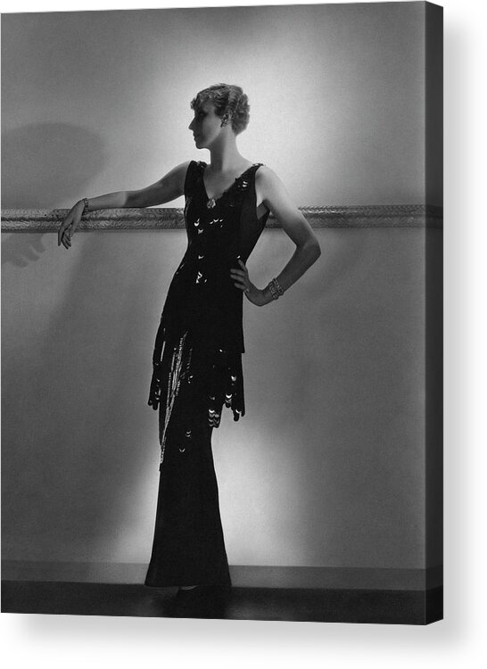 Fashion Acrylic Print featuring the photograph A Model Wearing Schiaparelli by Horst P. Horst