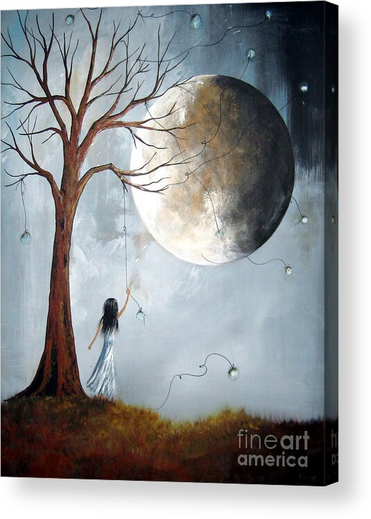 Surreal Art Acrylic Print featuring the painting Serene Art Print by Shawna Erback by Moonlight Art Parlour