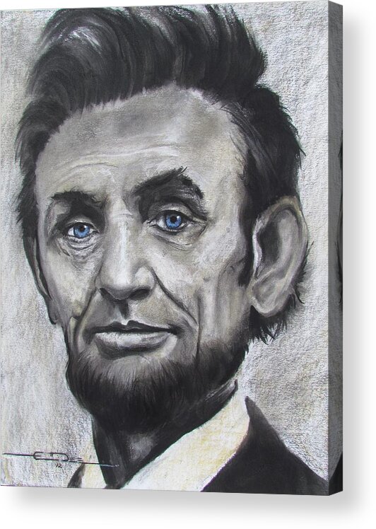 Abraham Lincoln Acrylic Print featuring the drawing Abraham Lincoln by Eric Dee