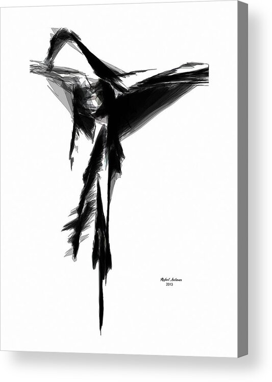 Flamenco Acrylic Print featuring the digital art Abstract Flamenco by Rafael Salazar