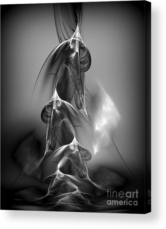 Home Acrylic Print featuring the digital art Abstract in Black and White by Greg Moores
