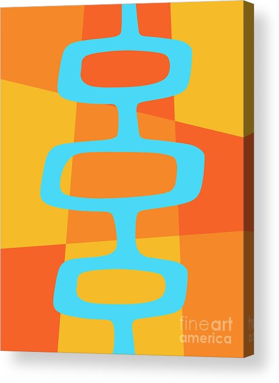 Turquoise Acrylic Print featuring the digital art Abstract with Turquoise Pods 3 by Donna Mibus