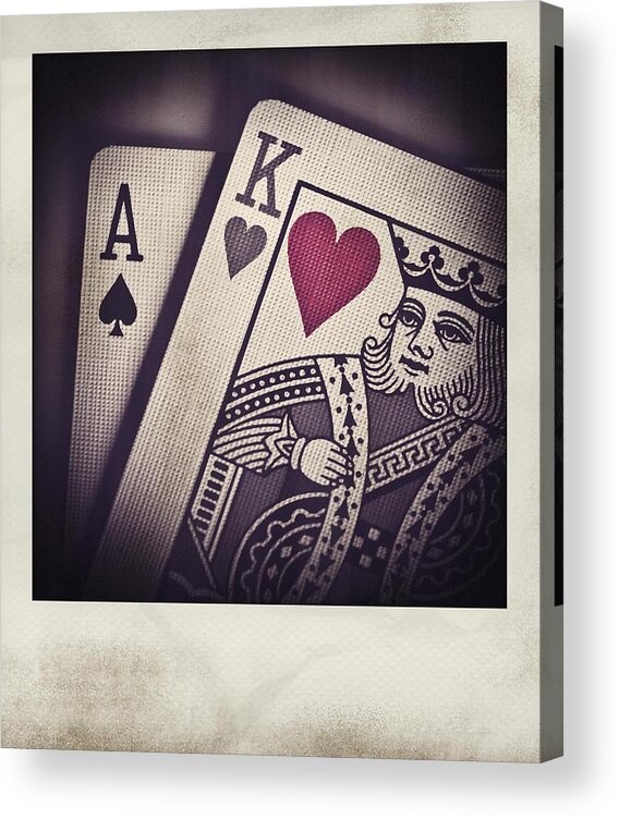 Poker Acrylic Print featuring the photograph Ace King Polaroid by Bradley R Youngberg