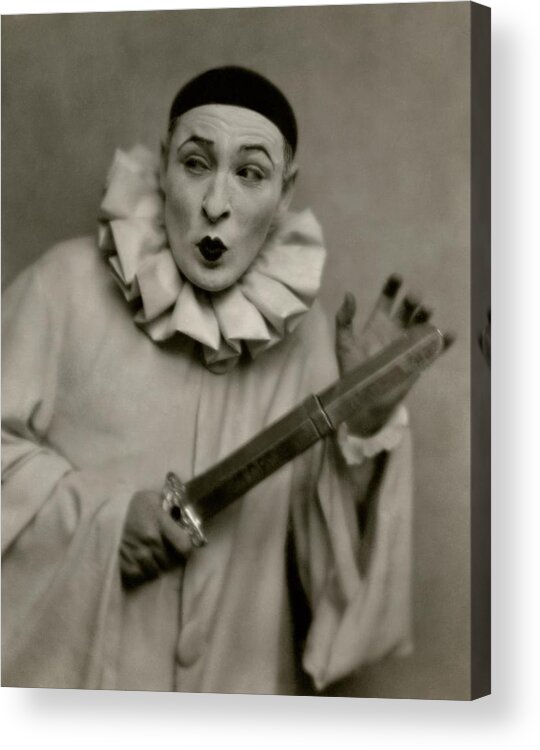 Actor Acrylic Print featuring the photograph Actor Lionel Atwill In A Pierrot Costume by Nickolas Muray