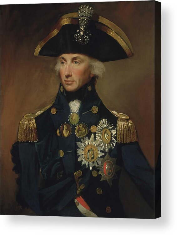 Horatio Nelson Acrylic Print featuring the painting Admiral Horatio Nelson by War Is Hell Store
