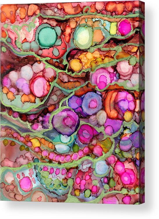 Alcohol Ink Painting Acrylic Print featuring the painting Agate Beach II by Liz Evensen