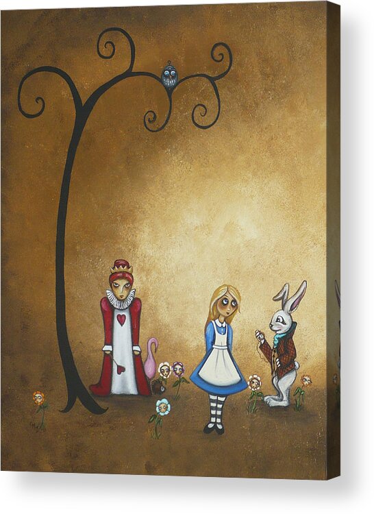 Alice In Wonderland Art Acrylic Print featuring the painting Alice in Wonderland Art - Encore - I by Charlene Zatloukal