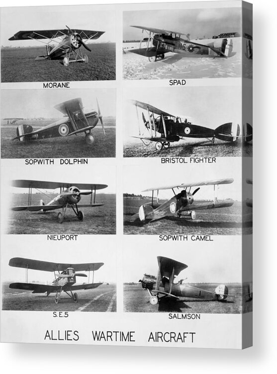 1910's Acrylic Print featuring the photograph Allies World War I Aircraft by Underwood Archives